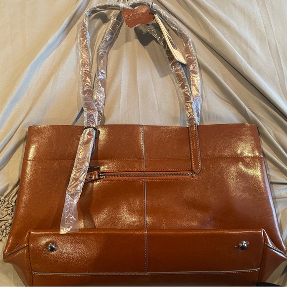Kattee NWT Elegant Brown Leather Women’s Tote Bag Purse - Picture 1 of 7
